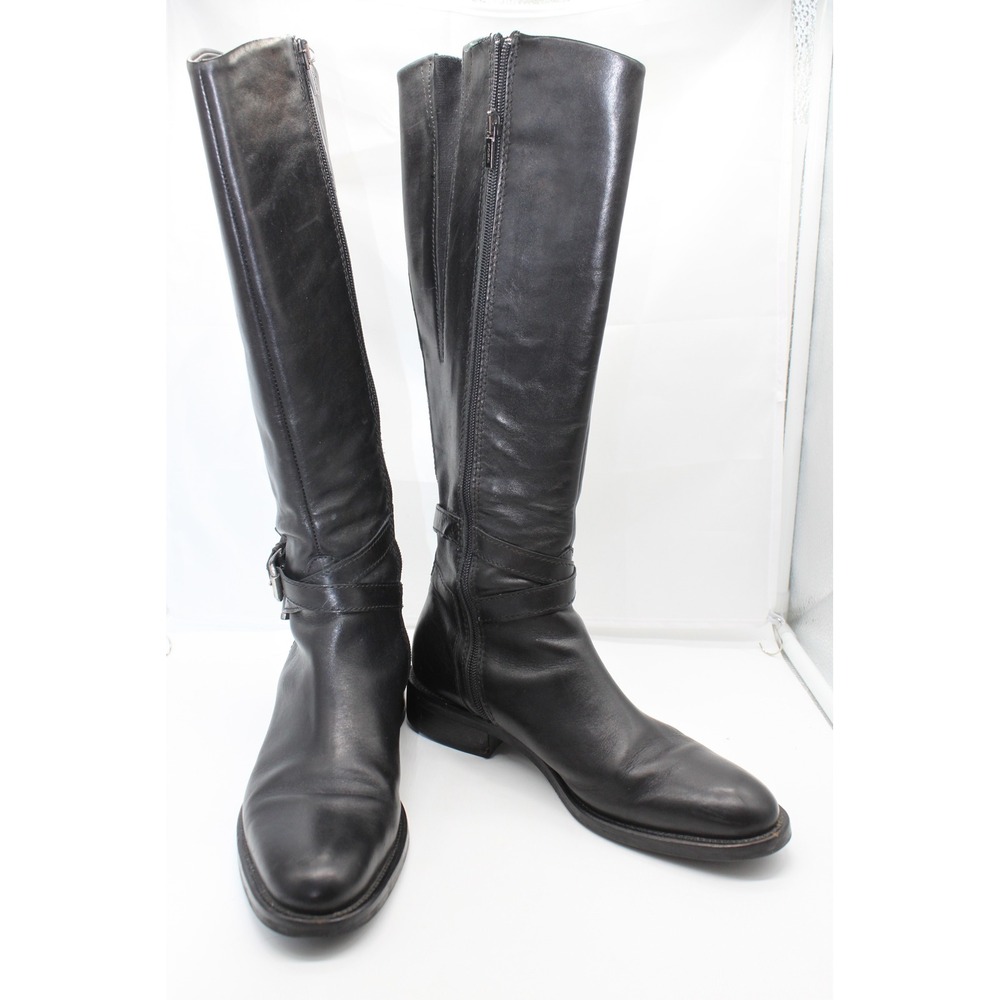 Geox Equestrian Classic Sophisticated Black Leather Knee High Riding Boots 8